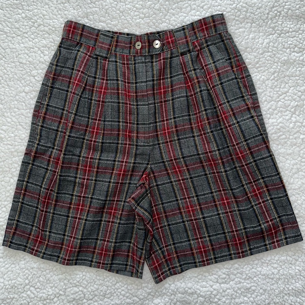 Vintage golf mom shorts high waist pleated plaid pockets VTG Tail brand size 8